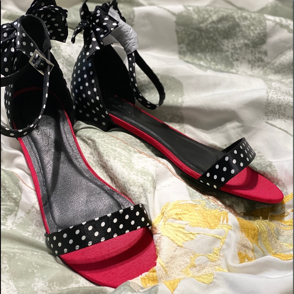 Never worn Cute polka dot sandals by Joe Brown